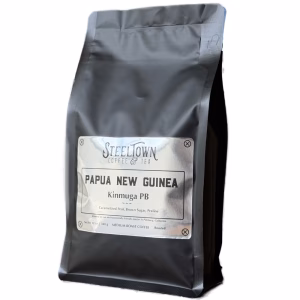 A bag of Papua New Guinea Kinmuga coffee